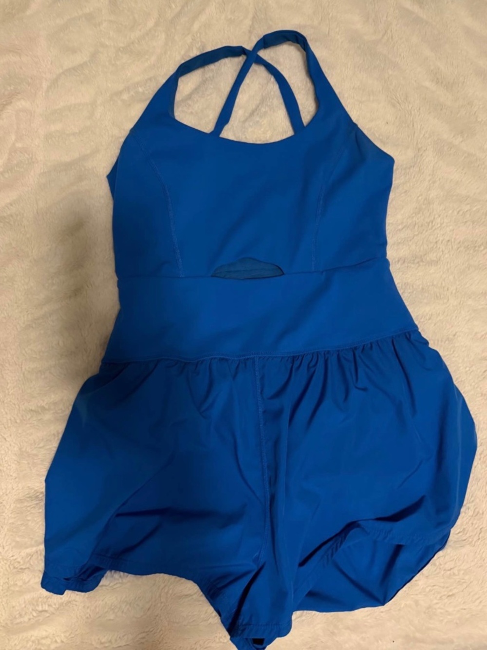 FP Movement by Free People Electric Blue Athletic Romper with Cutout